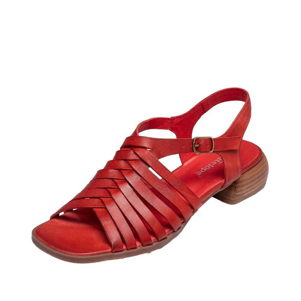 NEW ANTELOPE women's leni open toe woven leather sandals in red